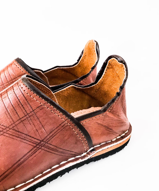 Brown Comfortable Babouche Moroccan Handmade Slippers, Men Leather Babouche, Moroccan Shoes, Natural leather Brown, Men slippers